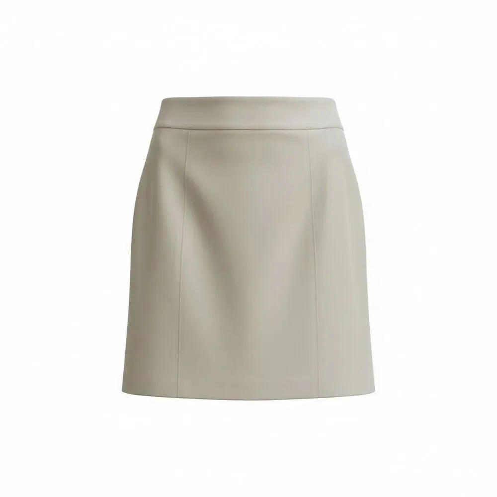 Worthington Beige Pencil Above Knee Length Skirt Size 12 Back Zip Formal Career